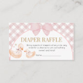 Pink Gingham Silly Goose Baby Shower Diaper Raffle Begleitkarte (Vorderseite)