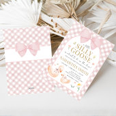 Pink Gingham Silly Goose Baby Shower Einladung