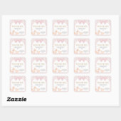 Pink Gingham Silly Goose Baby Shower Quadratischer Aufkleber (Blatt)