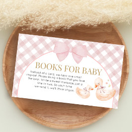 Pink Gingham Silly Goose Shower Books for Baby Begleitkarte