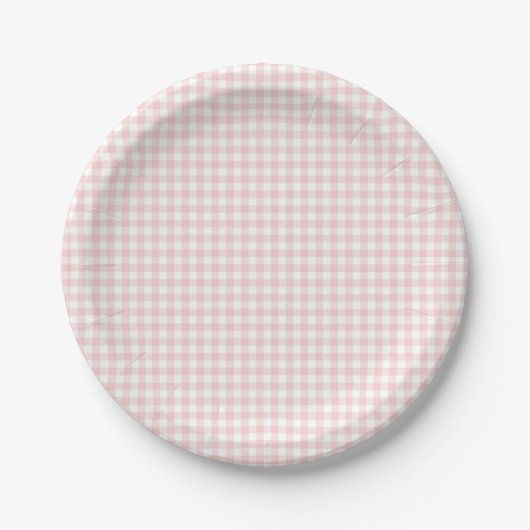 Pink Gingham Spring Birthday Party Pappteller (Vorderseite)