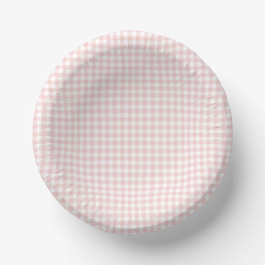 Pink Gingham Spring Birthday Party Pappteller (Vorderseite)