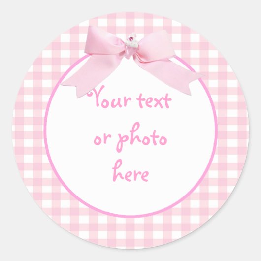Pink Gingham Sticker (Vorderseite)