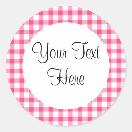Pink Gingham Sticker (Vorderseite)
