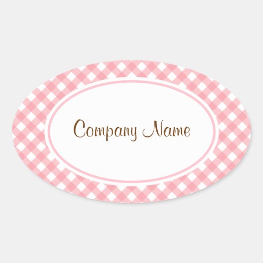 Pink Gingham Stickers (Vorderseite)