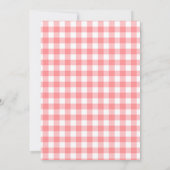 Pink Gingham Strawberry Baby Dusche Party Einladung (Rückseite)