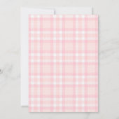 Pink Gingham Strawberry Baby Dusche Party Einladung (Rückseite)