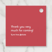 Pink Gingham & Strawberry Berry Erster Geburtstag Geschenkanhänger (Rückseite)