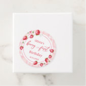 Pink Gingham Strawberry Birthday Geschenkanhänger (Beispiel)