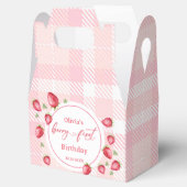 Pink Gingham Strawberry Birthday Geschenkschachtel (Geöffnet)