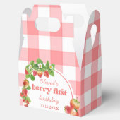 Pink Gingham Strawberry Birthday Geschenkschachtel (Geöffnet)
