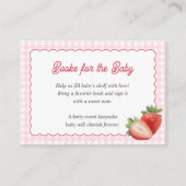 Pink Gingham Strawberry-Books for Baby Cards Begleitkarte (Vorderseite)