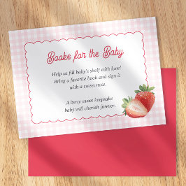 Pink Gingham Strawberry-Books for Baby Cards Begleitkarte