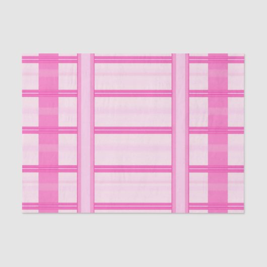 Pink Gingham Stripe Check Pattern Seidenpapier (Vorderseite)