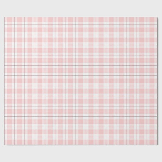 Pink Gingham Style Kariertes Muster Geschenkpapier (Flach)