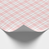 Pink Gingham Style Kariertes Muster Geschenkpapier (Ecke)