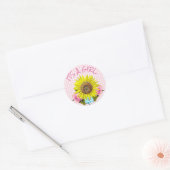 Pink Gingham Sunflower BABY SHOWER Stickers (Umschlag)