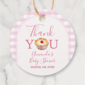 Pink Gingham Süsse Pie Danke für Ihre Unterstützun Geschenkanhänger (Rückseite)