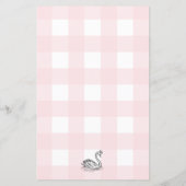 Pink Gingham Swan Baby Predictions Game (Rückseite)