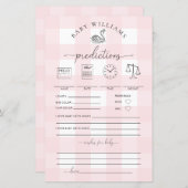 Pink Gingham Swan Baby Predictions Game (Vorne/Hinten)