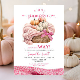 Pink Gingham Sweet Pumpkin Baby Dusche Einladung