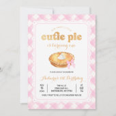 Pink Gingham Sweet Süsse Pie Birthday Einladung (Vorderseite)