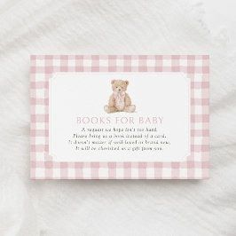 Pink Gingham Teddy Bear Books for Baby Begleitkarte