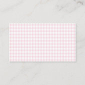 Pink Gingham Teddy Bear Neutral Baby Shower Begleitkarte (Rückseite)