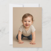 Pink Gingham Teddy Bear Neutral Baby Shower Einladung (Rückseite)