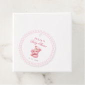 Pink Gingham Teddy Bear Neutral Baby Shower Geschenkanhänger (Beispiel)