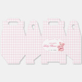 Pink Gingham Teddy Bear Neutral Baby Shower Geschenkschachtel (Ungeklappt)