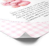 Pink Gingham Teddy Bear Neutral Baby Shower Poster (Ecke)