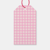 Pink Gingham Teddy Geschenkanhänger (Rückseite)