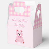 Pink Gingham Teddy Geschenkschachtel (Offen)