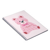 Pink Gingham Teddy Notizblock (Rechte Seite)