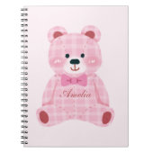 Pink Gingham Teddy Notizblock (Vorderseite)