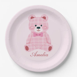 Pink Gingham Teddy Pappteller