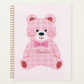 Pink Gingham Teddy Planer (Vorderseite)