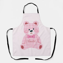 Pink Gingham Teddy Schürze