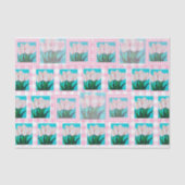 Pink Gingham Tulip Tissue Paper Seidenpapier (Vorderseite)