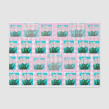 Pink Gingham Tulip Tissue Paper