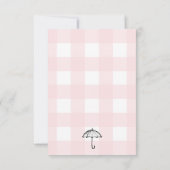 Pink Gingham Umbrella Diaper Raffle Umschließung Einladung (Rückseite)