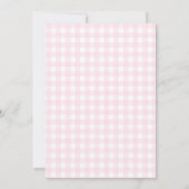 Pink Gingham und Bow Baby Shower Girl Einladung (Rückseite)