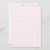 Pink Gingham und Bow Baby Shower Girl Einladung (Rückseite)