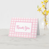 Pink Gingham Vielen Dank Karte (Gelbe Blume)