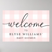 Pink Gingham Welcome Sign Poster (Vorne)
