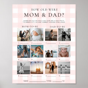 Pink Gingham Wie alt waren Mama und Vater Foto Gam Poster