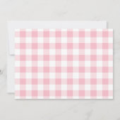 Pink Gingham Wildblume Kinderdusche Einladung (Rückseite)