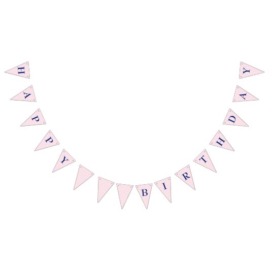 Pink Gingham Wimpelkette (Alle)
