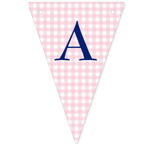 Pink Gingham Wimpelkette (Zweite Fahne)
